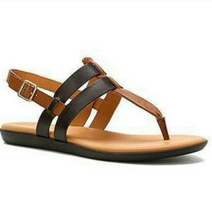 Kork-ease Women’s black and brown strappy sandal